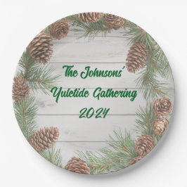 Rustikales Weihnachts-Party Pappteller