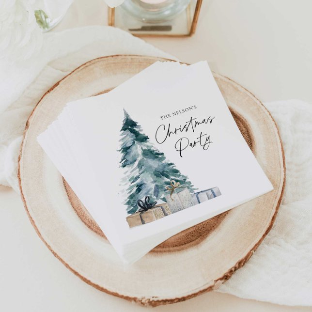 Rustikales Weihnachts-Party Personalisiert Paper N Serviette (Personalized Christmas Party Napkins)