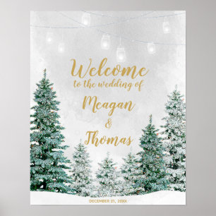 Rustikales Weihnachtsbaum - Begrüßungszeichen Poster