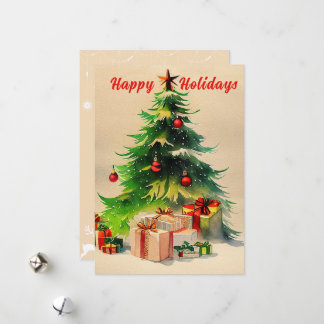 Rustikales Weihnachtsbaum Foto Postkarte