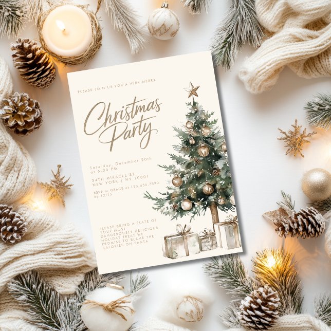 Rustikales Weihnachtsbaum Natur Weihnachtsfest Par Einladung (Von Creator hochgeladen)