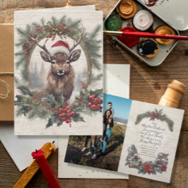 Rustikales Weihnachtsbaumgewächse Foto Dankeskarte