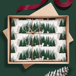 Rustikales Weihnachtsbaummuster Seidenpapier