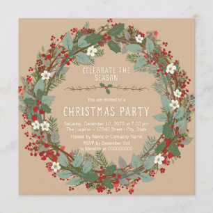 Rustikales Weihnachtsfest-Party Einladung