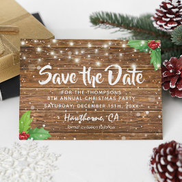 Rustikales Weihnachtsfest - Party Save the Date Ankündigungspostkarte