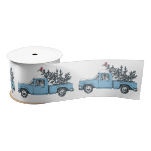 Rustikales Weihnachtsfest Vintag Truck Ribbon Satinband