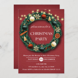 Rustikales Weihnachtsfest Weihnachts-Party Einladung
