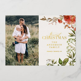 Rustikales Weihnachtsgebäck Foto rot und grün Folien Feiertagskarte