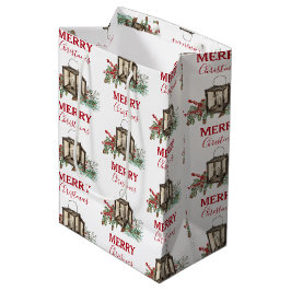 Rustikales Weihnachtsgebäck Laterne Pine Berries Mittlere Geschenktüte