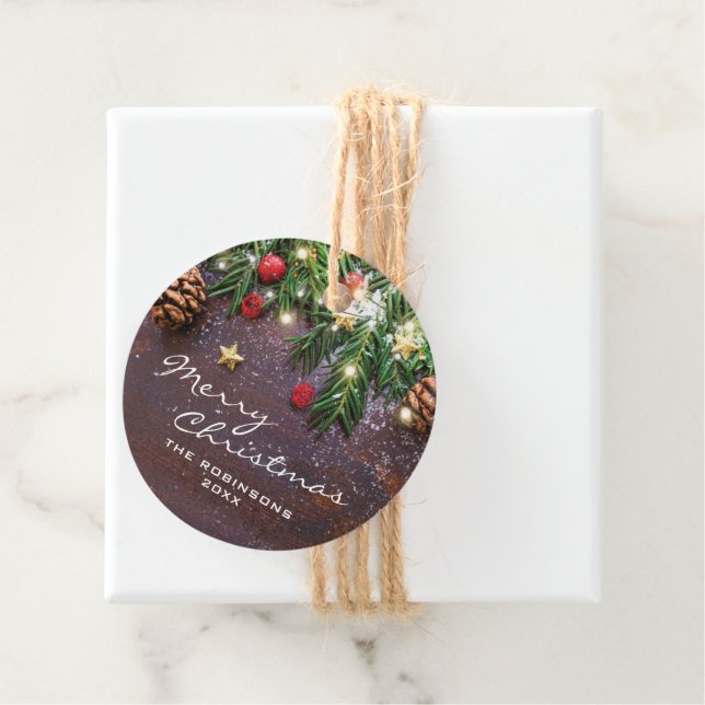 Rustikales Weihnachtsgeschenk Geschenkanhänger (Beispiel)