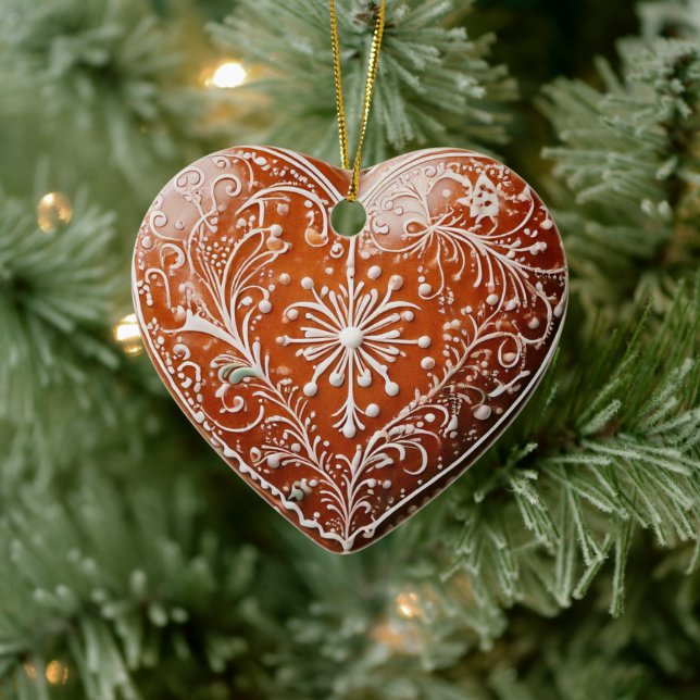 Rustikales Weihnachtskeks dekoriert Urlaub Keramik Ornament (Baum)