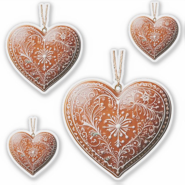 Rustikales Weihnachtskoch dekoriert Traditionell Aufkleber (Vorderseite)