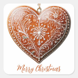 Rustikales Weihnachtskoch dekoriert Traditionell Quadratischer Aufkleber