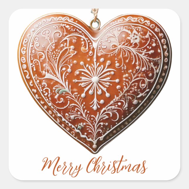 Rustikales Weihnachtskoch dekoriert Traditionell Quadratischer Aufkleber (Vorderseite)