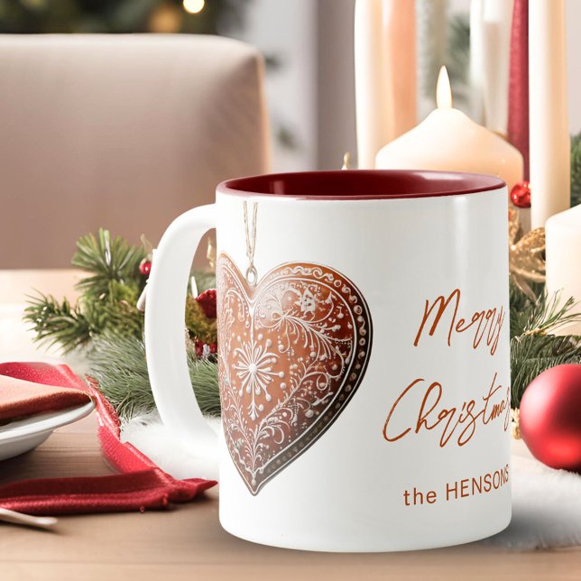 Rustikales Weihnachtskoch dekoriert Traditionell Zweifarbige Tasse (Von Creator hochgeladen)