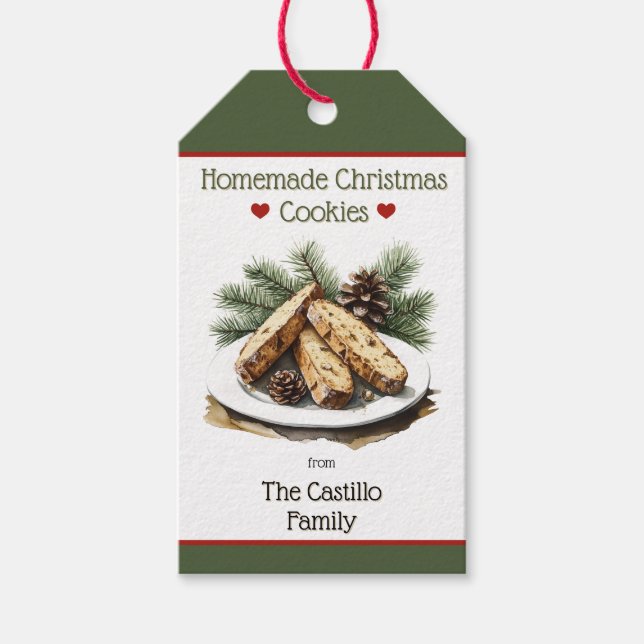 Rustikales Weihnachtskohl Geschenkanhänger (Vorderseite)