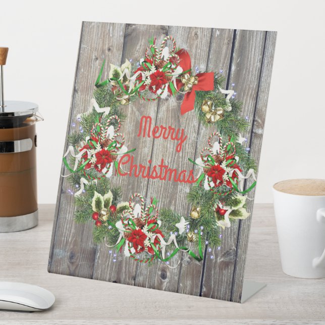 Rustikales Weihnachtskreidezeichen Sockelschild (In Situ)