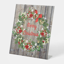 Rustikales Weihnachtskreidezeichen Sockelschild