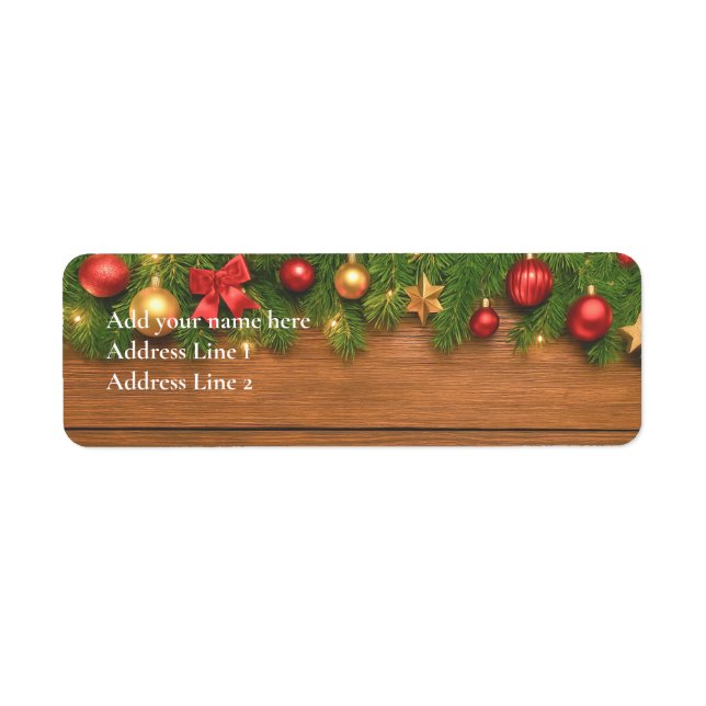 Rustikales Weihnachtslabel – Anpassbar (Vorne)