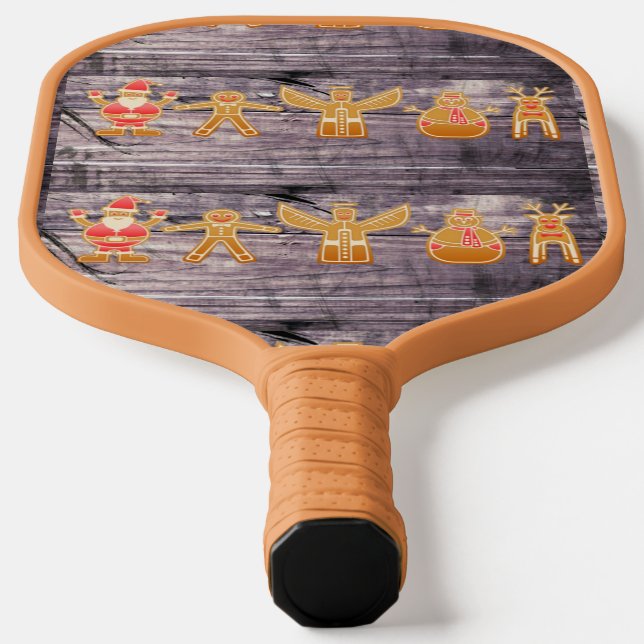 Rustikales Weihnachtsmuster Pickleball Schläger (Ablage )
