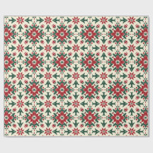 Rustikales Weihnachtspapier mit Farmhouse-Blumenmu
