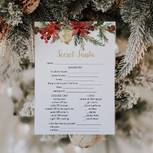 rustikales Weihnachtsspiel-Geheimnis Santa Fragebo Einladung