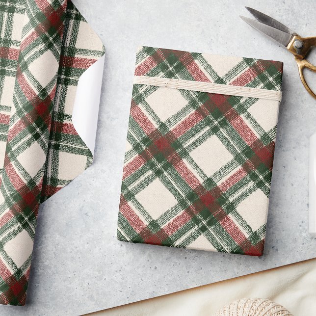 Rustikales Weihnachtswaschpapier Kariert Geschenkpapier (Von Creator hochgeladen)