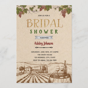 Rustikales Weingut Brautparty Einladung