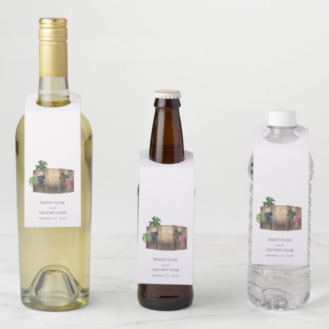Rustikales Weinkeller Weinkeller Weinberg Hochzeit Flaschenanhänger (Beispiel)