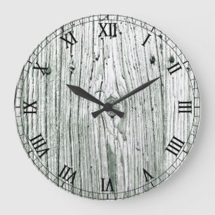 Rustikales weiß getöntes römische Zifferblatt groß Große Wanduhr