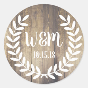 Rustikales weißes Bauernhaus Laurels Barnholz Runder Aufkleber