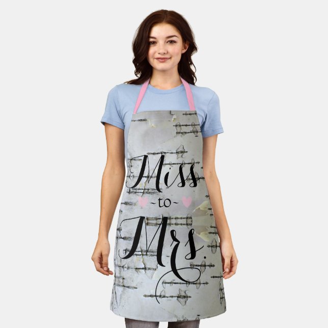 Rustikales Weißes Birch Barkherz Brautparty  Schürze (Getragen)