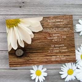 Rustikales weißes Daisy Barn Wood Land Quinceanera Einladung