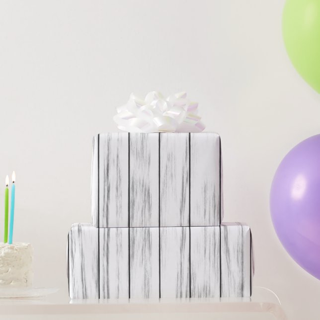 Rustikales, weißes Grunge, gewittertes Holz Geschenkpapier (Partygeschenke)