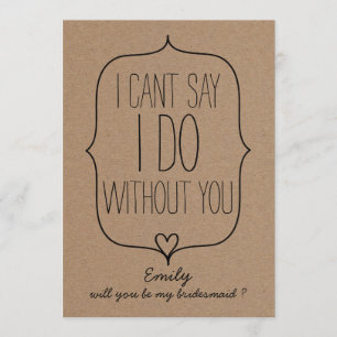 Rustikales, weißes Kraftpapier Niedlich Heart Brid Einladung