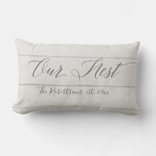 Rustikales weißes Shiplap hölzern unser Lendenkissen