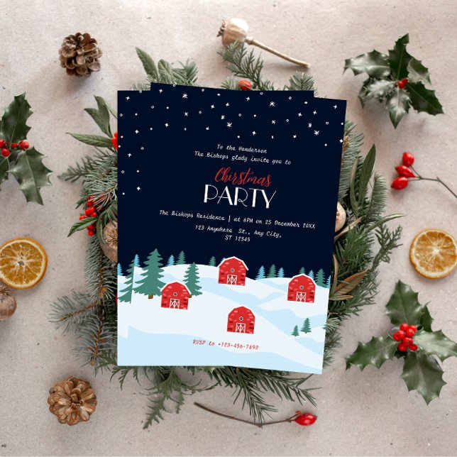 Rustikales weißes Weihnachten Einladung (Von Creator hochgeladen)