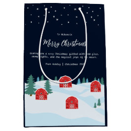 Rustikales weißes Weihnachten Mittlere Geschenktüte