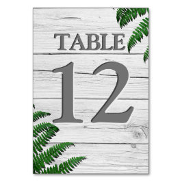 Rustikales Weißholztypografie-Grün Tischnummer