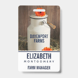 Rustikales Weißmilchjogg mit orangefarbenem Blume- Ausweis