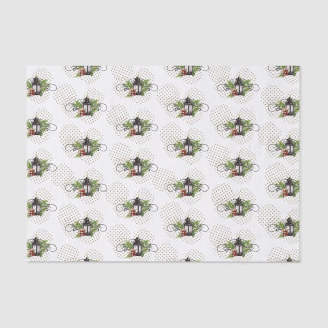 Rustikales Weißzunge Laternengewebe Seidenpapier (Vorderseite)