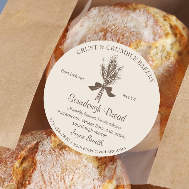 Rustikales Weizengebäck Runder Aufkleber (Von Creator hochgeladen)