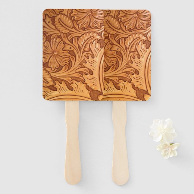 Rustikales Western aus braunem Cowboy Fächer (Vorne und Hinten)