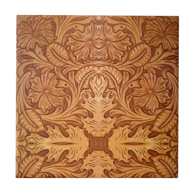 Rustikales Western aus braunem Cowboy Fliese (Vorderseite)