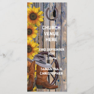 Rustikales Western Cowboy Thema Kirchenhochzeit Pr Programm