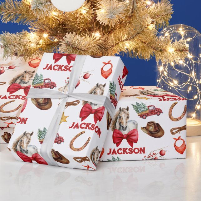 Rustikales Western Geschenkpapier (Feiertage)