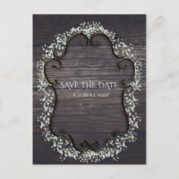 Rustikales Western Gipskraut Save the Date