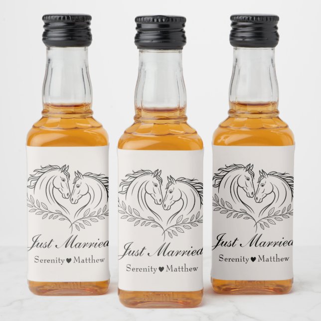 Rustikales Western Hochzeit Nur verheiratet Alkoholflaschenetikett (Flaschen)