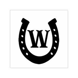 Rustikales Western Hufeisen Monogramm Permastempel