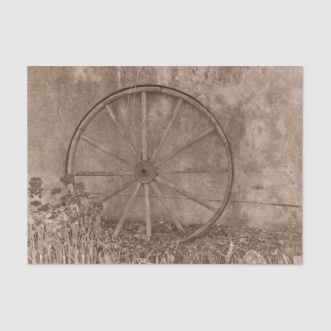 Rustikales Western SEPI Tone Country Wagon Wheel Seidenpapier (Vorderseite)